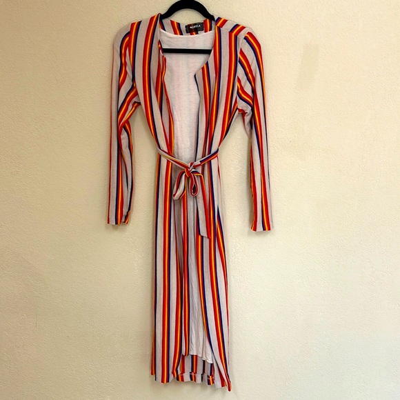 4SI3NNA Sweaters - 4 Si3nna womans striped duster cardigan sweater size Small